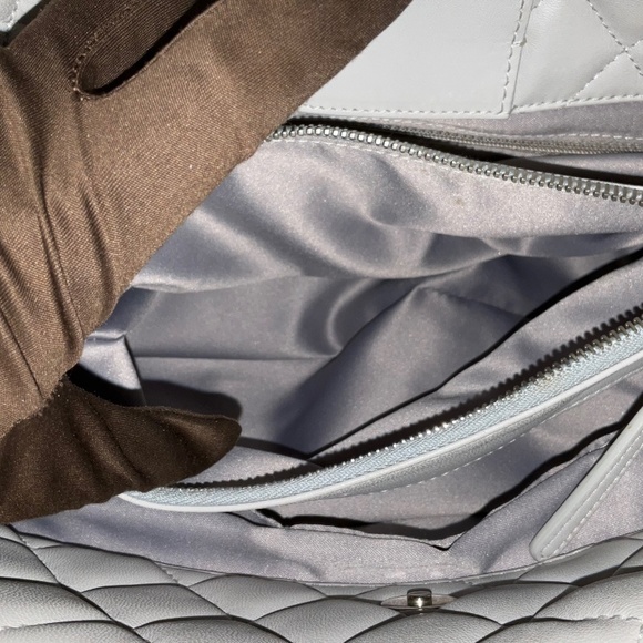 Chanel Matelasse Chain Tote Bag Light Gray Silver - Picture 9 of 10